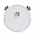 Robot aspirateur blanc seul sur fond blanc