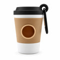 Distributeur de sacs pour chien — gobelet café — fond blanc