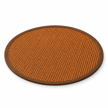 Tapis de repos rond tressé pour chat — fond blanc