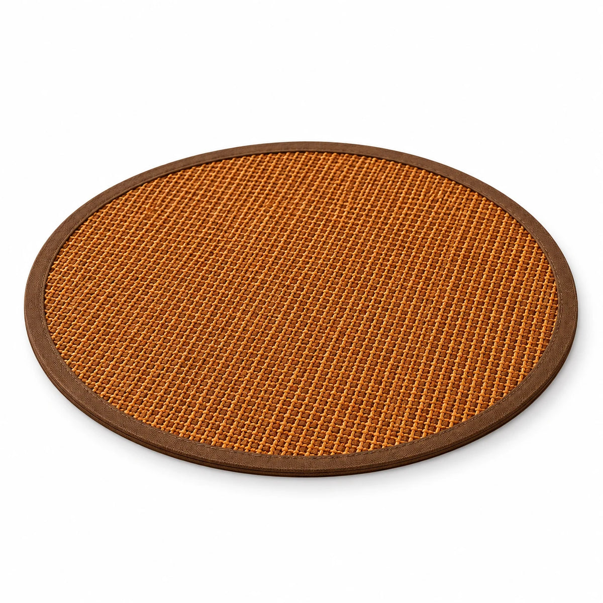 Tapis de repos rond tressé pour chat — fond blanc