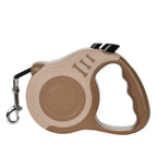 Laisse à enrouleur beige et marron pour petit chien, longueur 5 m