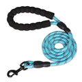 Laisse réfléchissante turquoise avec poignée noire rembourrée, longueur 1,5 m