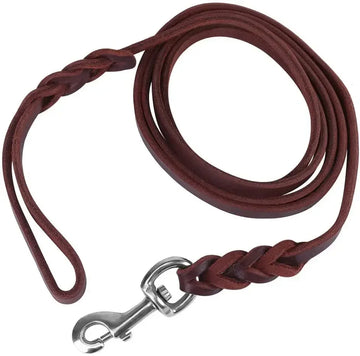Laisse tressée en cuir pour chien — WOUF BAZAR