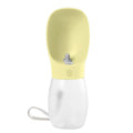 Gourde portable jaune pâle pour chien et chat avec bol intégré, 300 ml