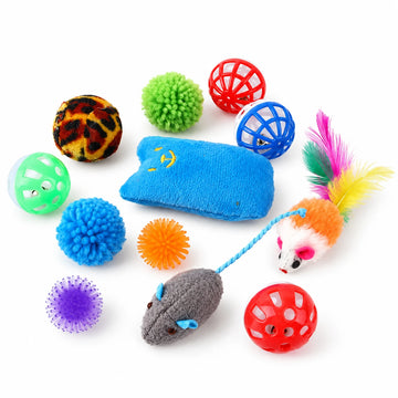 Coffret de jouets pour chat — 12 ou 14 pièces — fond blanc