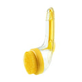 Brosse de bain jaune à manche pour chien et chat