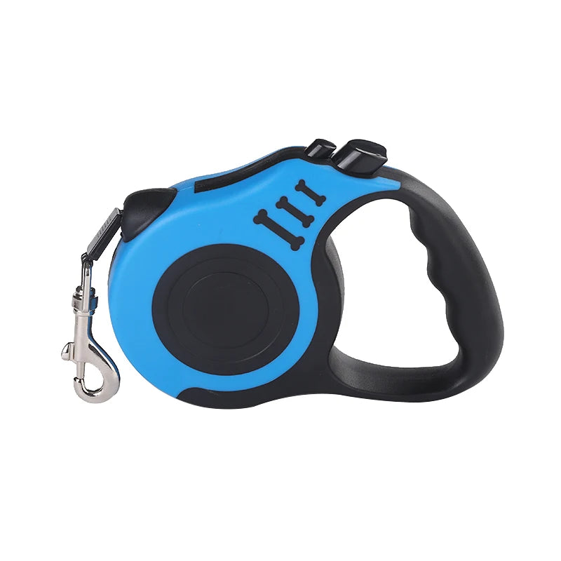 Laisse à enrouleur bleue et noire pour petit chien, longueur 5 m