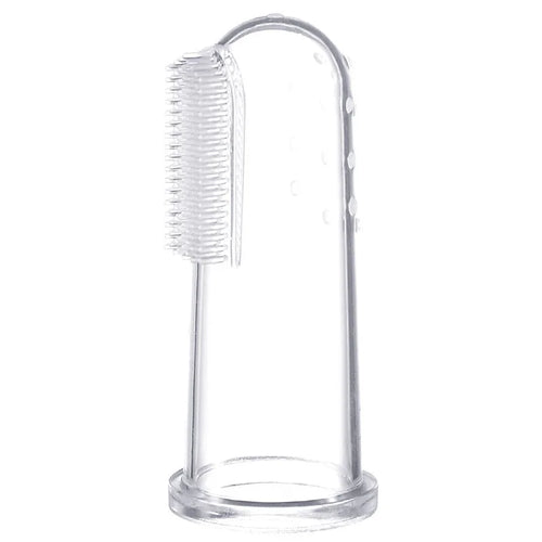 Brosse à dents transparente à enfiler sur le doigt pour chien et chat