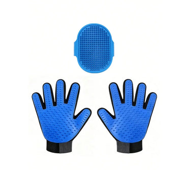 Kit de toilettage — Deux gants et brosse de bain — 1