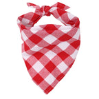 Bandana rouge et blanc à carreaux pour petit chien et chat, taille S