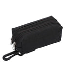 Pochette noire de distribution de sacs pour chien avec fermeture et mousqueton