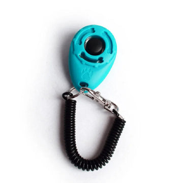 Clicker d’apprentissage turquoise avec dragonne noire pour chien et chat