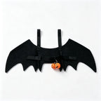 Costume chauve-souris Halloween en feutre noir avec détails citrouille — vendu par lot de deux