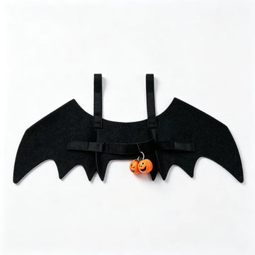 Costume chauve-souris Halloween en feutre noir avec détails citrouille — vendu par lot de deux