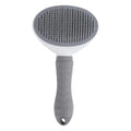 Brosse autonettoyante grise pour chien et chat, vue des picots