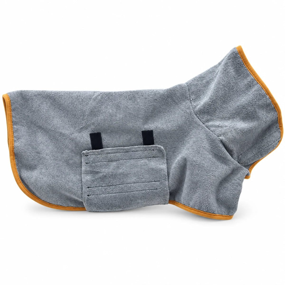 Peignoir de séchage pour chien — Gris ou vert — fond blanc