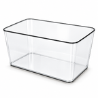 Petit aquarium M, cuve seule sur fond blanc