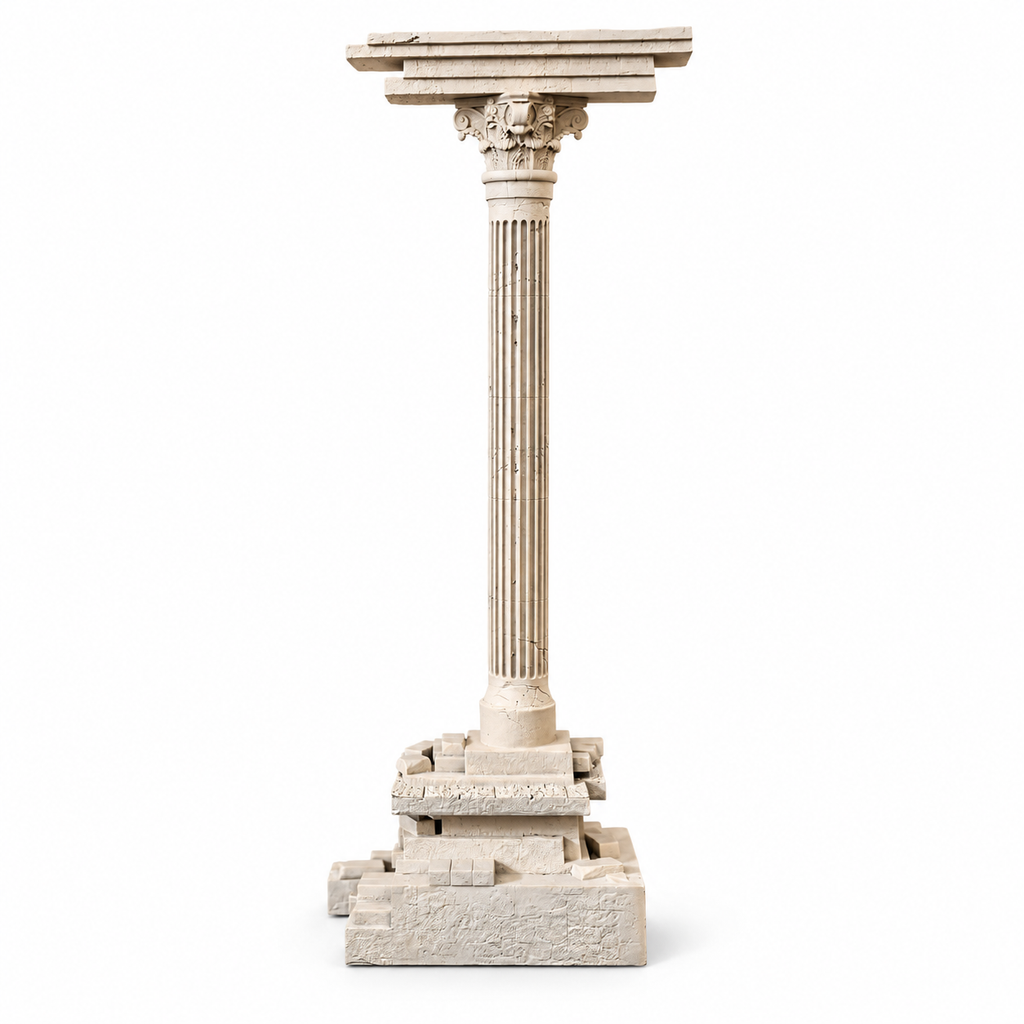 Décoration pour aquarium, colonne romaine, sur fond blanc