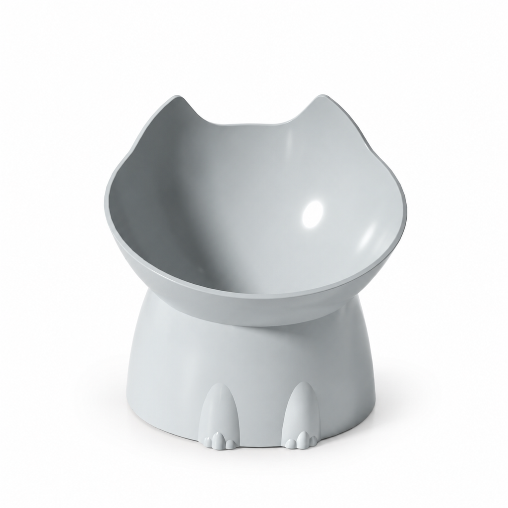 Gamelle surélevée pour chat — Gris