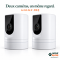 Lot de deux caméras Wi-Fi blanches pour chiens et chats — 69 € le duo