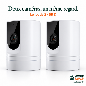 Lot de deux caméras Wi-Fi blanches pour chiens et chats — 69 € le duo