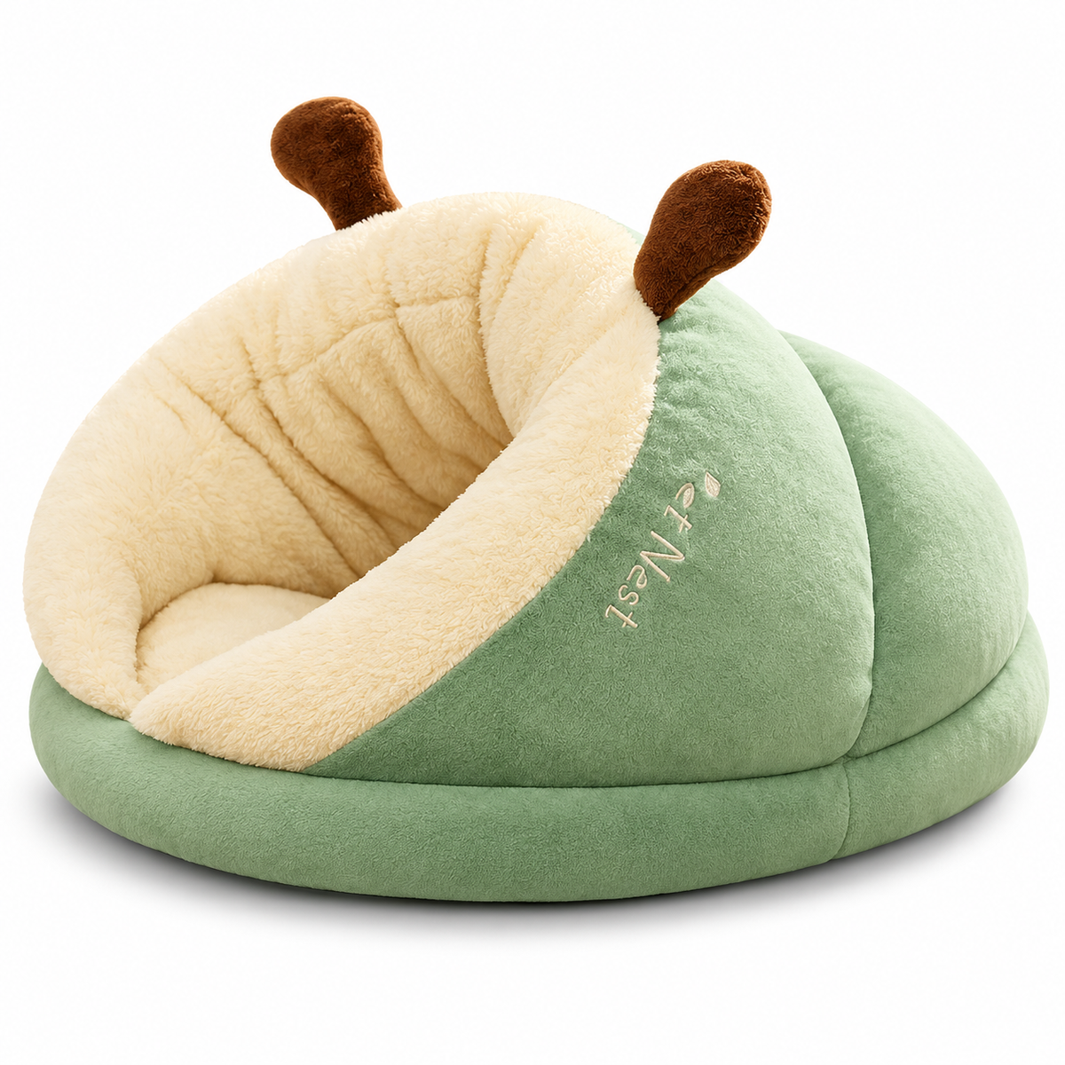 Panier pantoufle douillet pour chat et petit chien — produit sur fond blanc