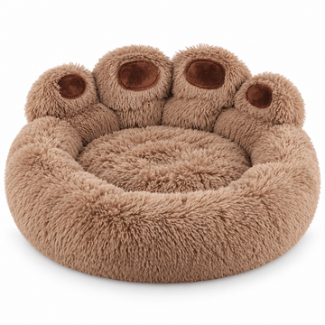 Panier patte en peluche pour chien et chat — produit sur fond blanc