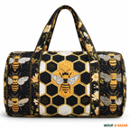 Sac de voyage Abeilles & fleurs — Alvéoles dorées — WOUF BAZAR