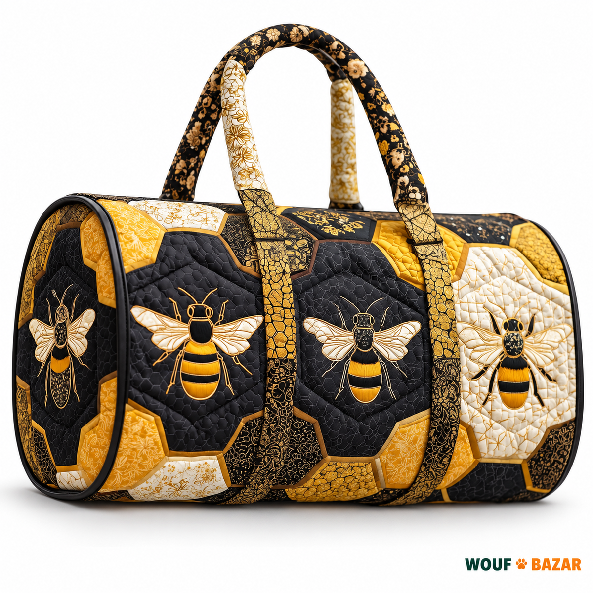 Sac de voyage Abeilles & fleurs — Mosaïque de miel — WOUF BAZAR