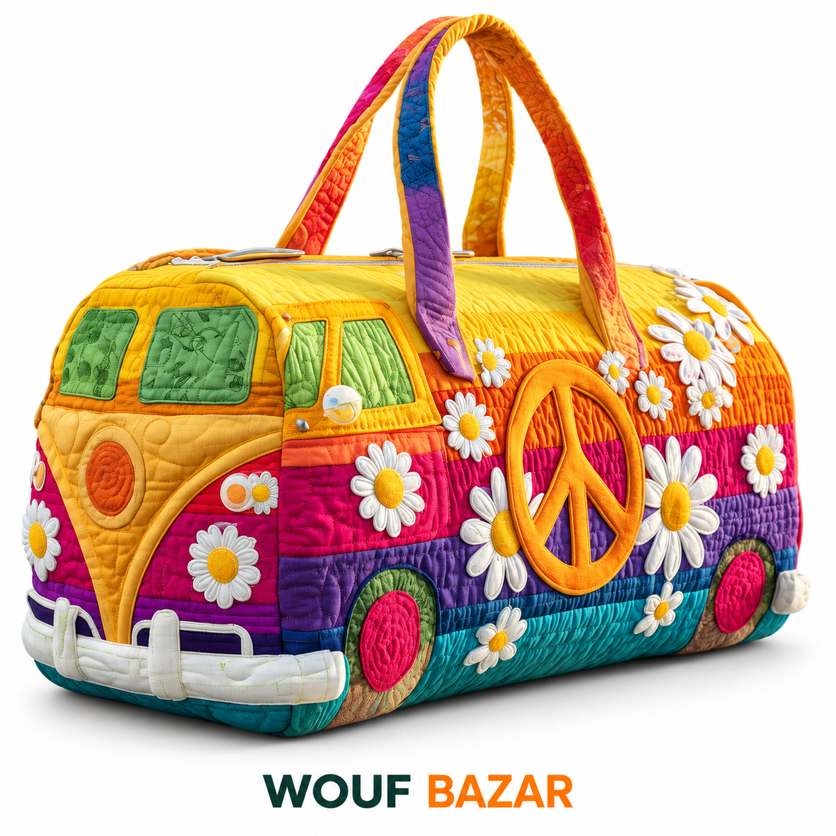 Sac de voyage Escapade — Arc-en-ciel marguerites — WOUF BAZAR
