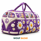 Sac de voyage Escapade — Marguerites violettes — WOUF BAZAR