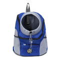 Sac de transport bleu pour petit chien et chat sur fond blanc