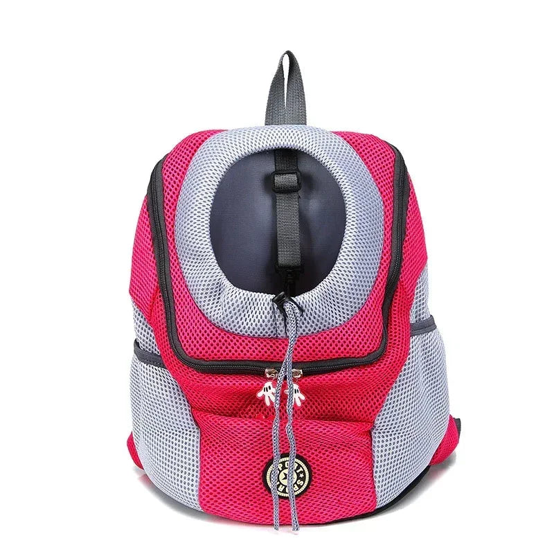 Sac de transport rose vif pour petit chien et chat sur fond blanc