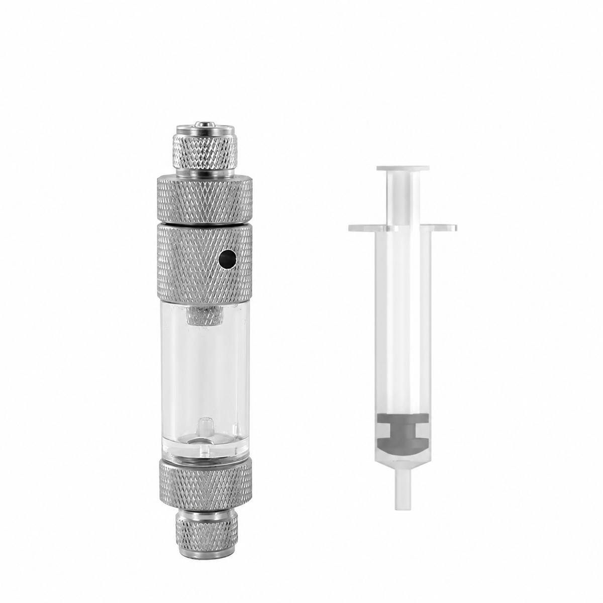 Compteur de bulles CO₂ pour aquarium avec raccords en ligne et seringue de remplissage