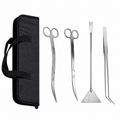 Kit d’aquascaping avec ciseaux ondulés, ciseaux courbés, spatule, pince et étui