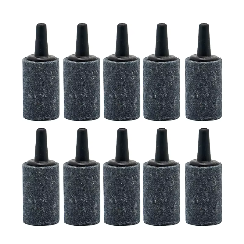 Lot de dix diffuseurs d’air cylindriques gris pour aquarium