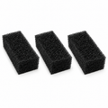 Lot de trois mousses noires de préfiltration pour aquarium