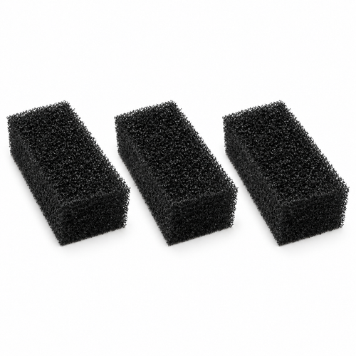 Lot de trois mousses noires de préfiltration pour aquarium
