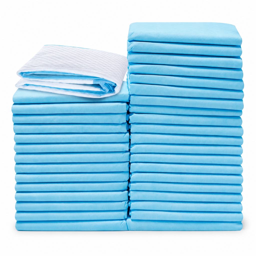Alèses absorbantes pour chien et chat — 100 pièces, 45 × 60 cm — produit sur fond blanc