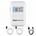 Pompe blanche LD-2800 à deux sorties avec deux tuyaux, deux diffuseurs et câble USB — visuel WOUF BAZAR