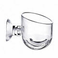 Petit pot transparent pour plantes d’aquarium avec ventouse sur fond blanc