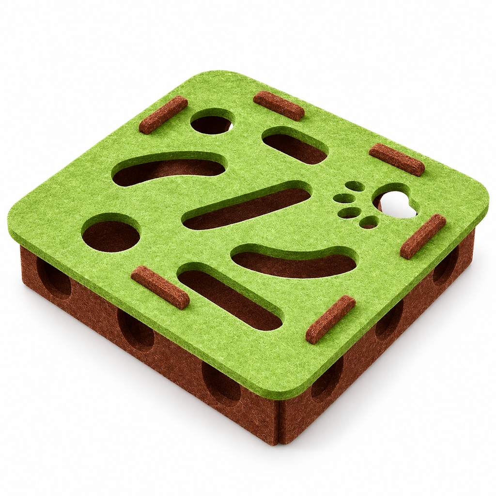 Puzzle en feutre pour chat — Solo ou duo — produit sur fond blanc
