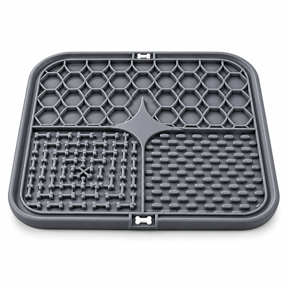 Tapis de léchage à ventouses pour chien et chat — 15,5 cm — fond blanc
