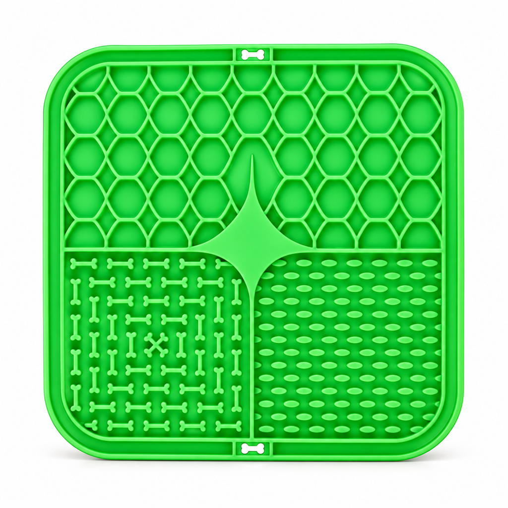 Tapis de léchage à ventouses pour chien et chat — 15,5 cm — fond blanc