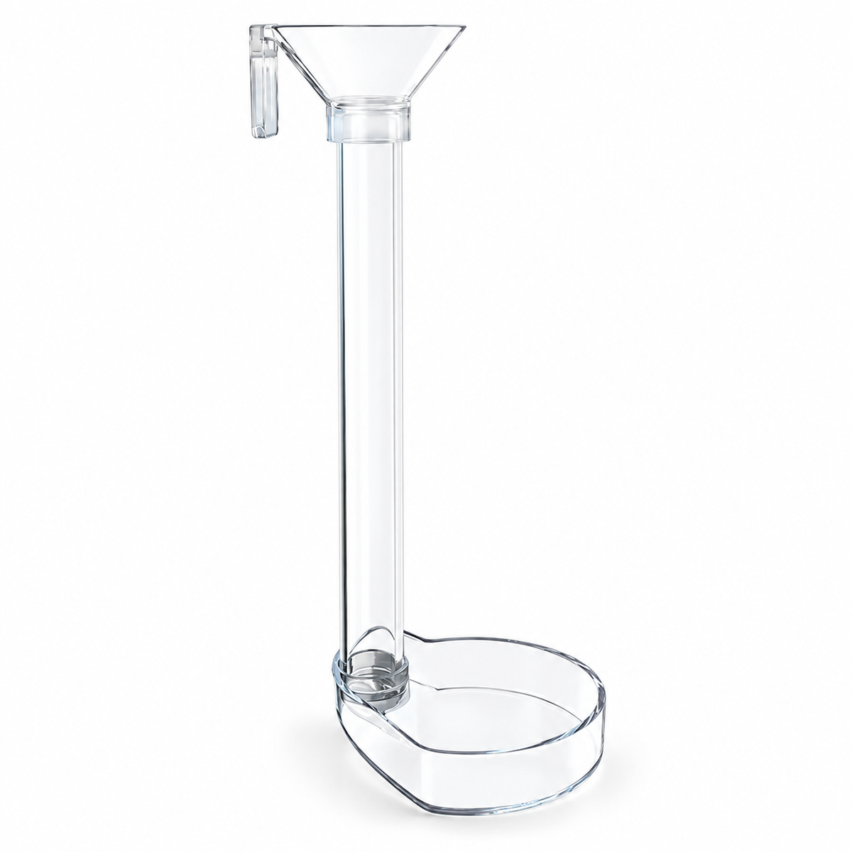 Tube transparent de nourrissage pour aquarium avec coupelle, modèle 22 cm
